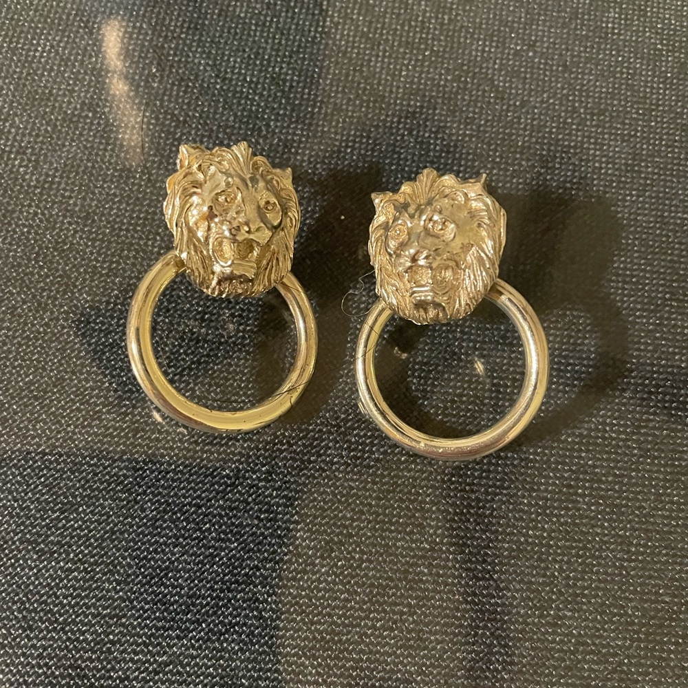 Vintage silver plated knockers earrings